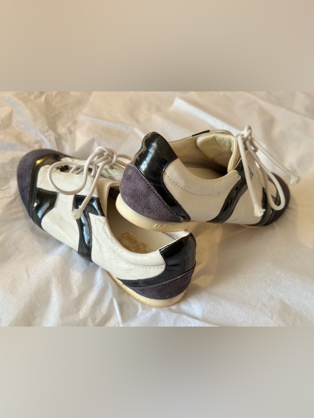 Salvatore Ferragamo Lace-Up Tennis Flats - Picture 8 of 16